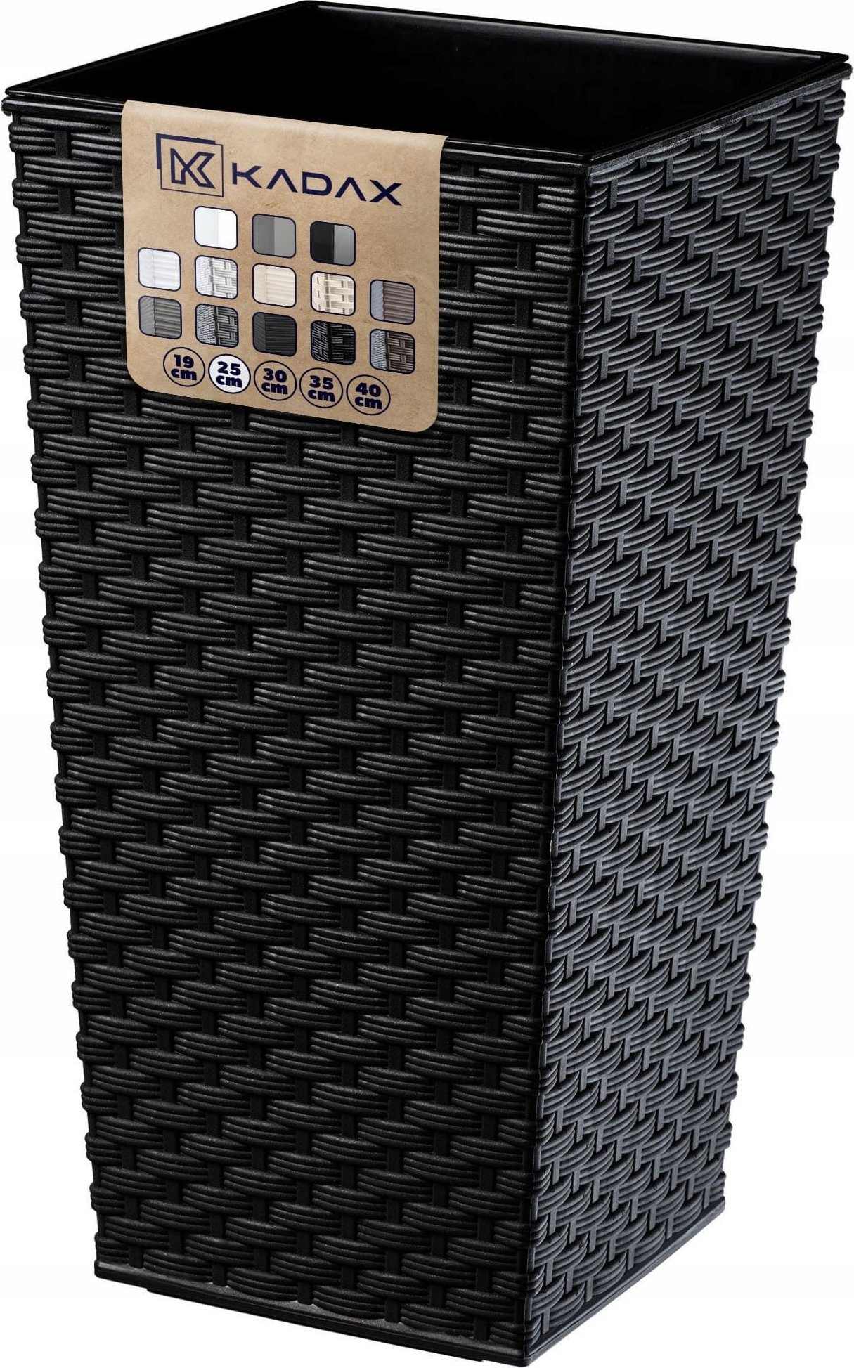 Kadax KADAX Doniczka Donica 24x47cm Wkład Czarna Rattan