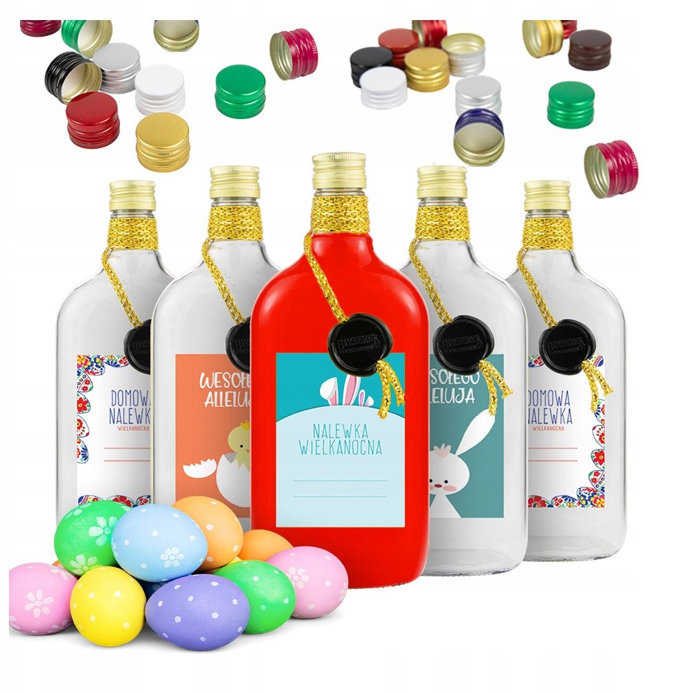 Butelka KLASYK 500ml ZDOBIONA ŚWIĄTECZNA WIELKANOC Na Nalewki Likier 0,5l