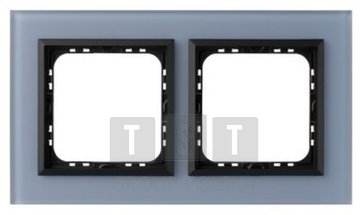 R-2RGC/80/33 SONATA Ramka podwójna niebieskie szkło szronione R-2RGC/80/33