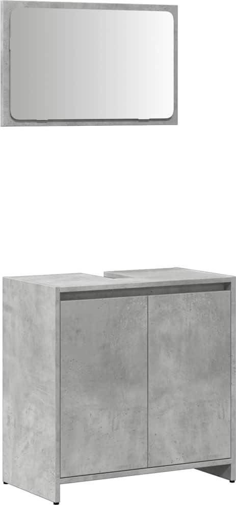 2-częściowy zestaw mebli łazienkowych, szarość betonu