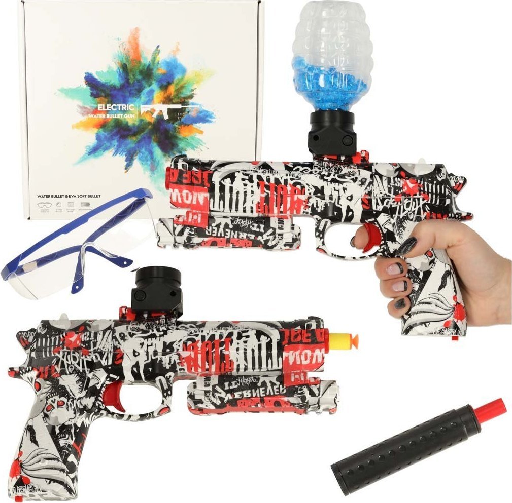 Skleplolki Pistolet na kulki żelowe wodne karabin zasilanie akumulatorowe USB + okulary 550szt. 7-8mm