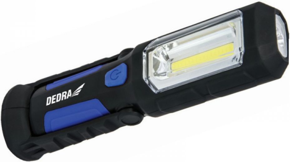 Dedra akumulatorowa 3W COB LED + 1W LED zasilacz USB na 230V i 12V (L1022)