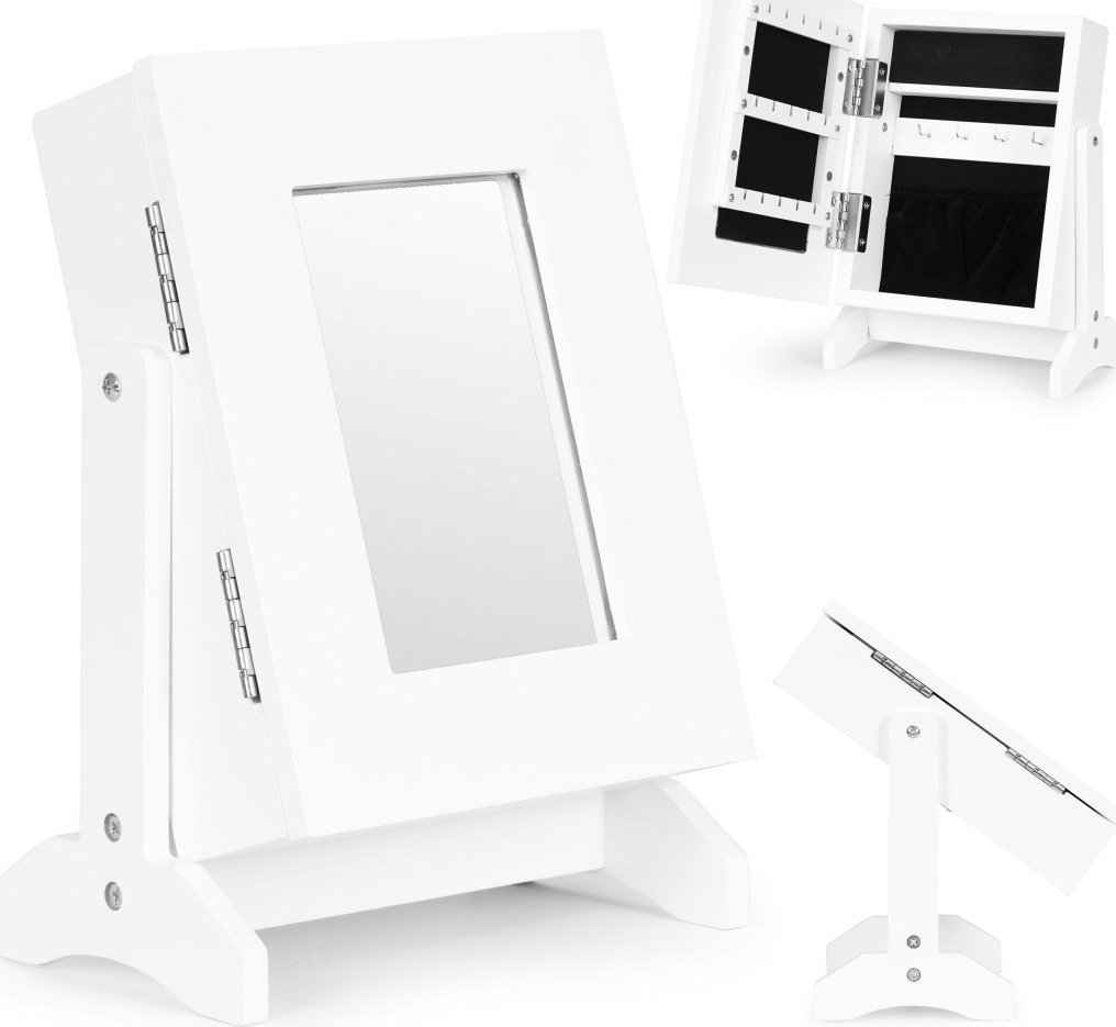 ModernHome Organizer pudełko szkatułka na biżuterię z lustrem ModernHome