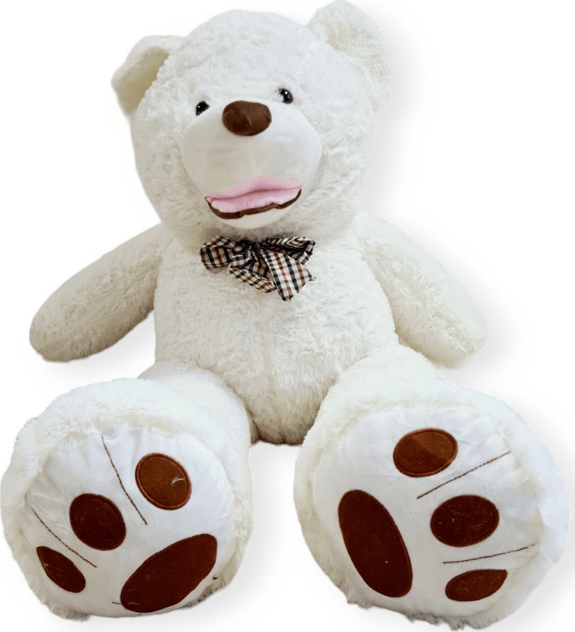 Blue Ride Duża Maskotka pluszowa TEDDY z kokardą 130 cm BIAŁY