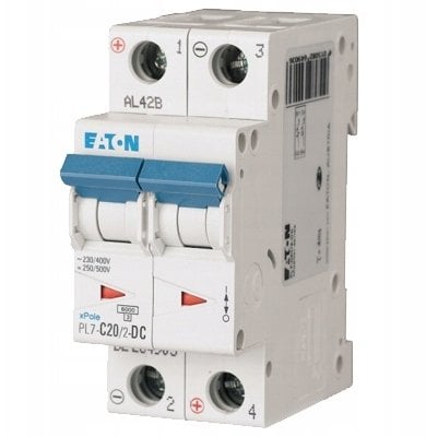 Wyłącznik nadprądowy 2P C 20A 10kA DC PL7-C20/2-DC 264903