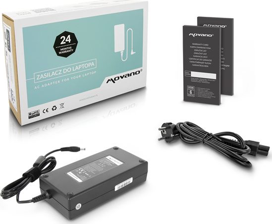 Zasilacz do laptopa Movano 180 W, 2.5 mm, 9.23 A, 19.5 V (ZZ/AS195923)