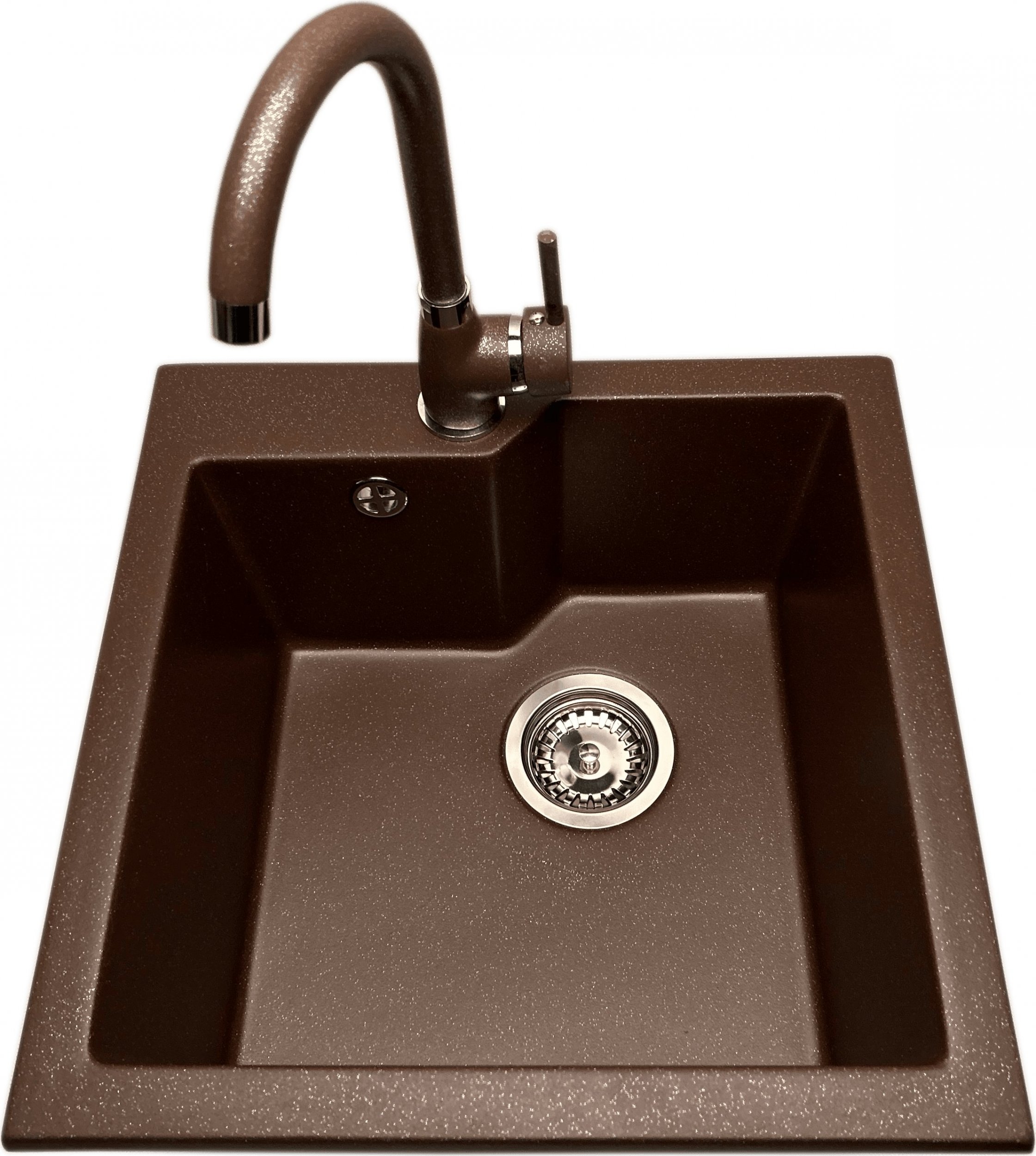 Zlewozmywak PREHNIT Zlewozmywak jednokomorowy NUMO brąz metalik + bateria NOON