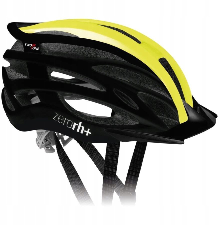 Kask rowerowy zeroRH+ TwoinOne SHINY BLACK MATT YEL. FLUO - XS/M