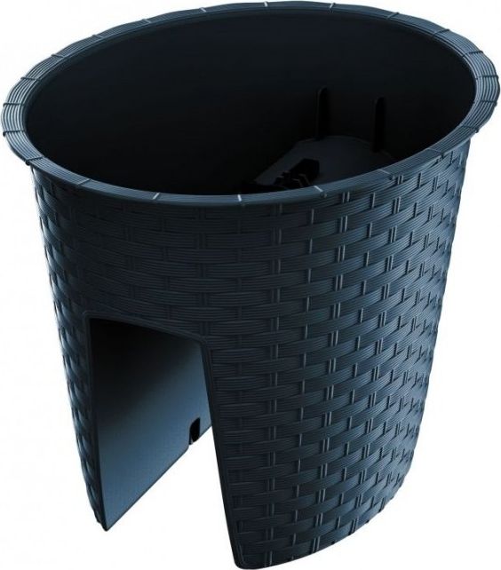 Prosperplast donica balkonowa 29.8x24.2cm na balustradę antracytowa RATOLLA OVAL (25572815)
