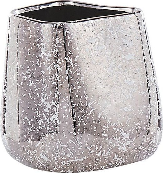 Beliani Wazon dekoracyjny ceramiczny 20 cm srebrny CIRTA!