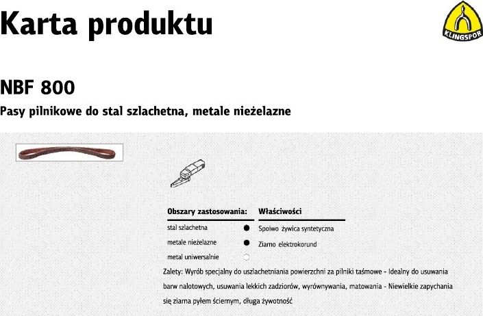 Klingspor Pas bezkońcowy z włókniny NBF 600 50 x 460mm medium