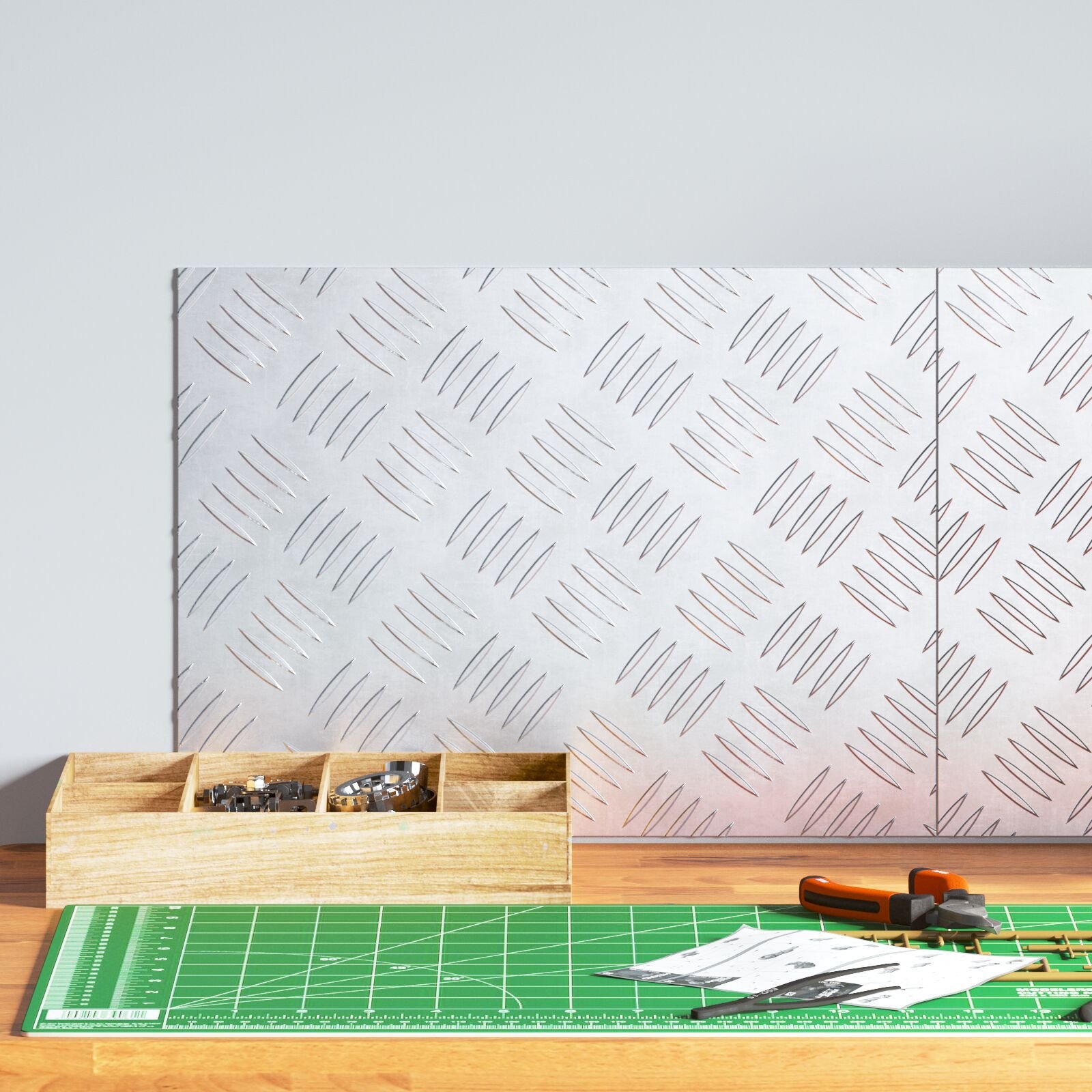 Aluminiowe płyty w kratkę 2 szt. Antypoślizgowe 40x30 cm