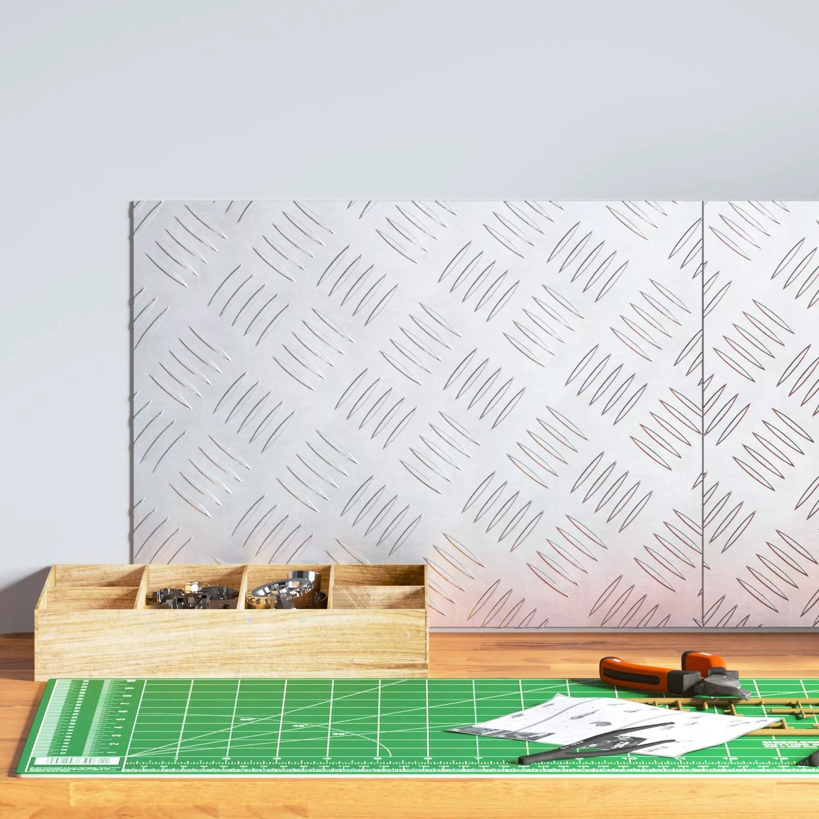 Aluminiowe płyty w kratkę 2 szt. Antypoślizgowe 40x30 cm