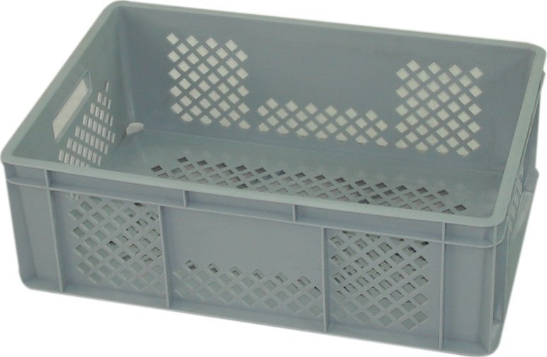 Artech Pojemnik transportowy EURO 200, dno i ścianki ażurowe, wym. 600 x 400 x 200 mm (Kolor szary)
