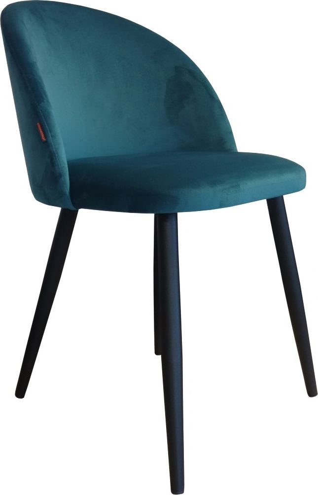 Atos Krzesło CLAUDINE 1 VELVET morskie z czarnymi nogami tapicerowane ATOS