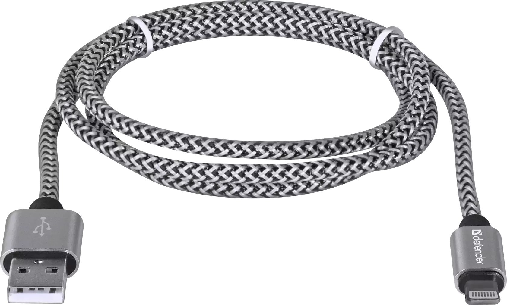 Kabel USB Defender USB-A - Lightning 1 m Biały (87809)