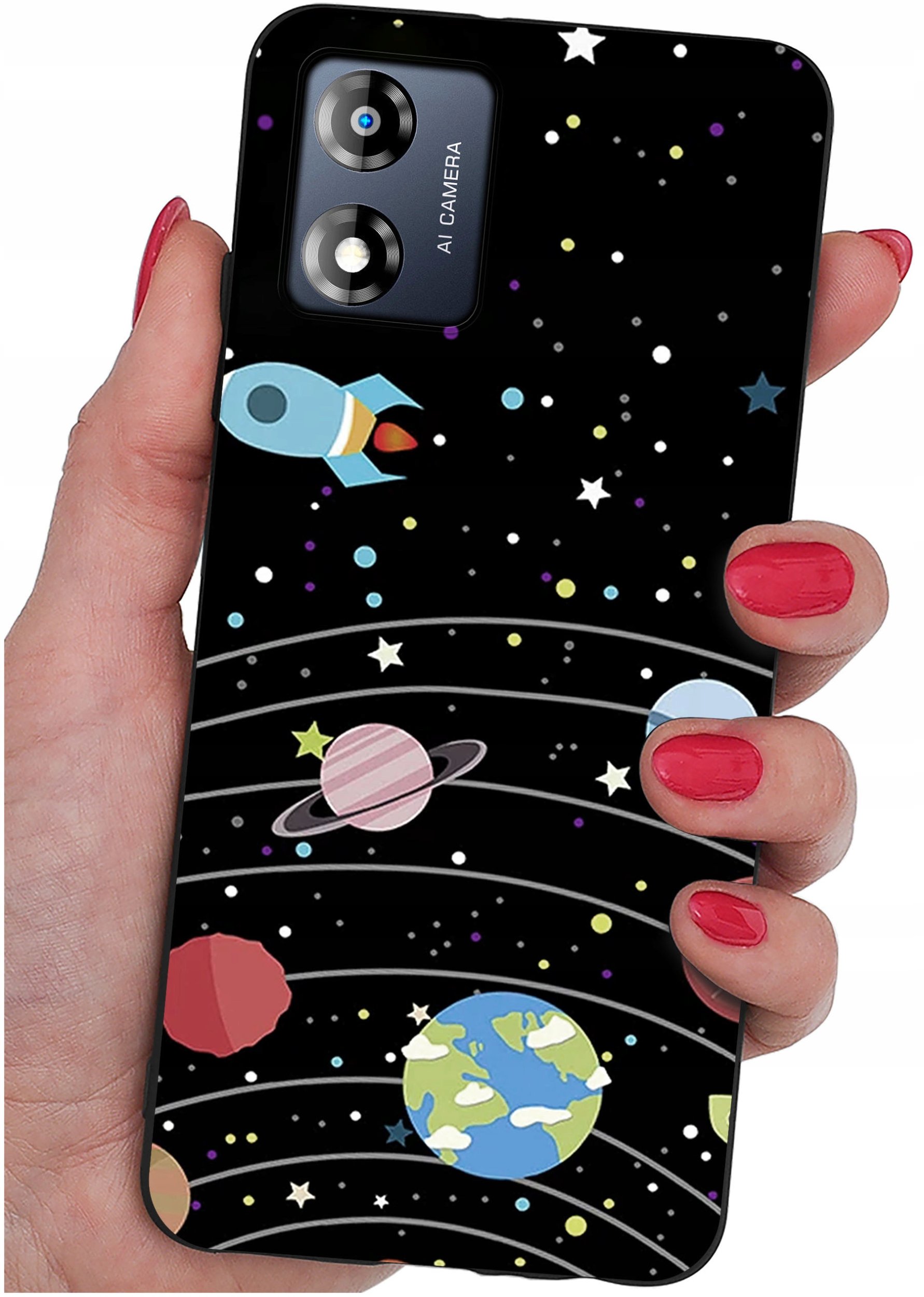 Etui do Motorola Moto E13 WZORY |SILIKONOWE MATT CASE + SZKŁO 9H