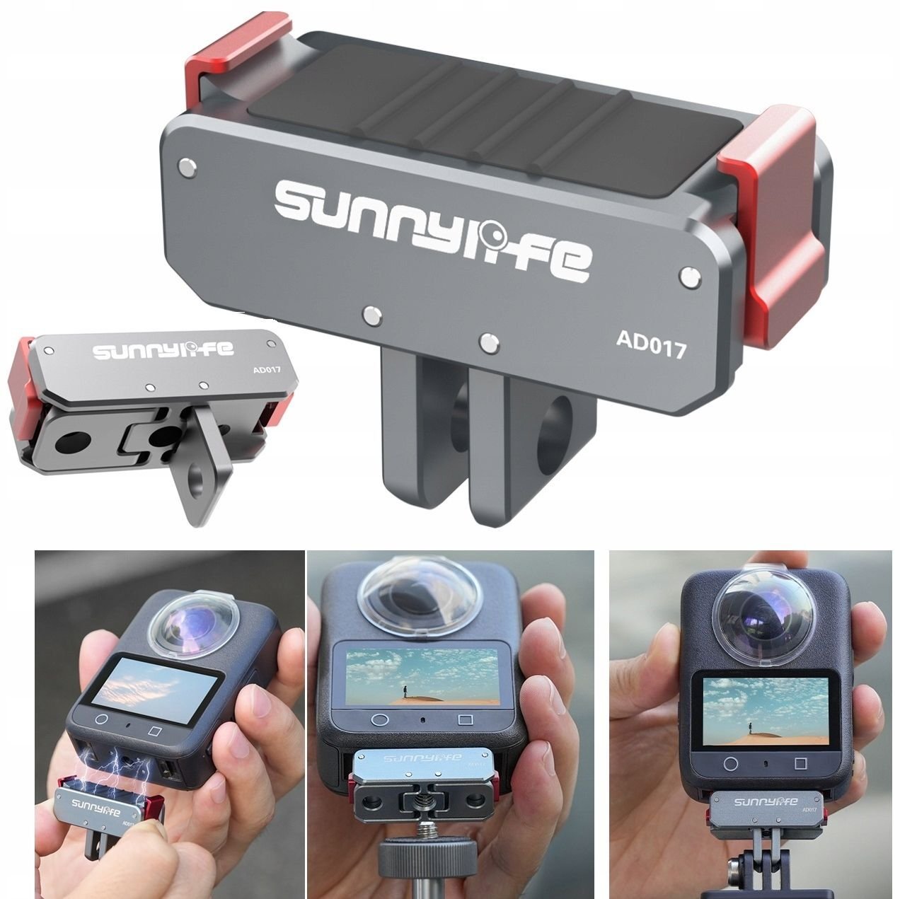 Adapter Magnetyczny Uchwyt Szybkozłączka Na 1/4 Mocowanie Gopro Do Dji Action 5 Pro / 4 / 3 / Ad017-t