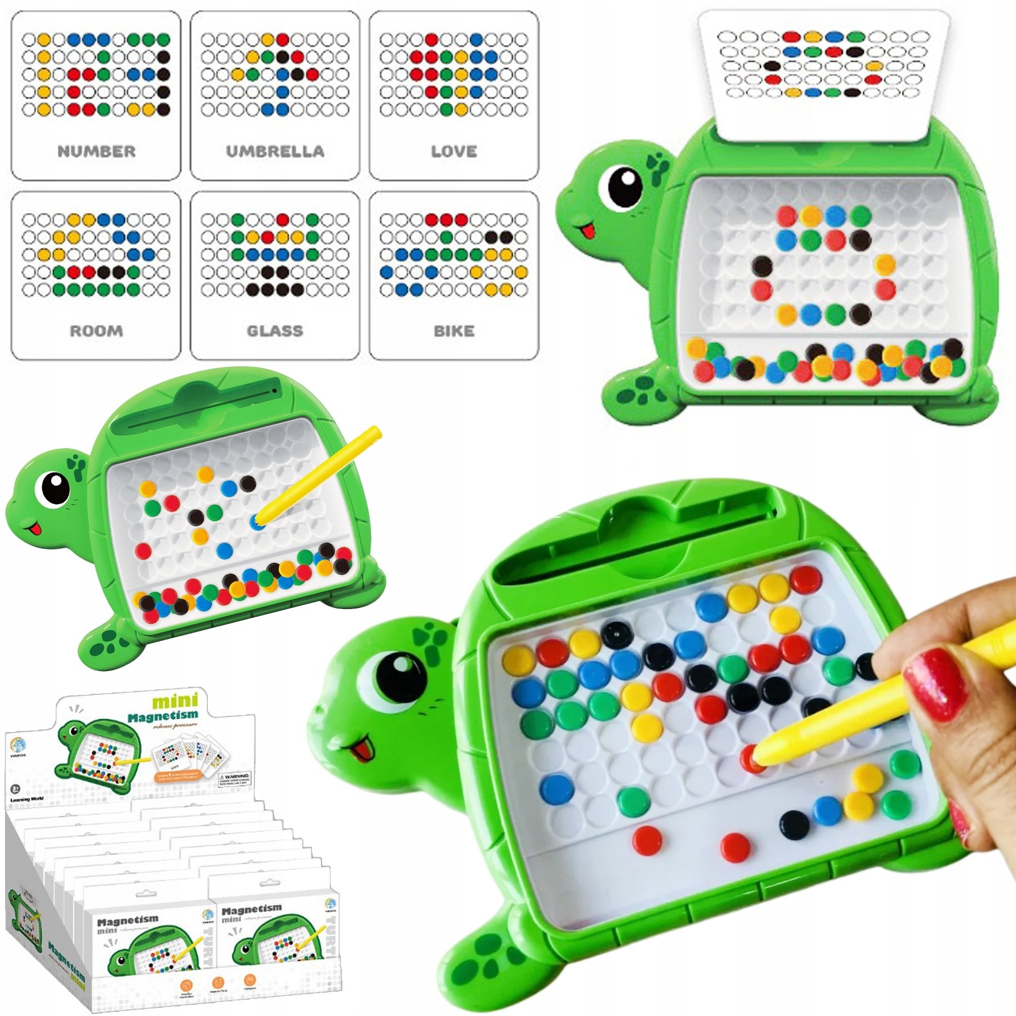 Mozaika guzikowa magnetyczna żółw