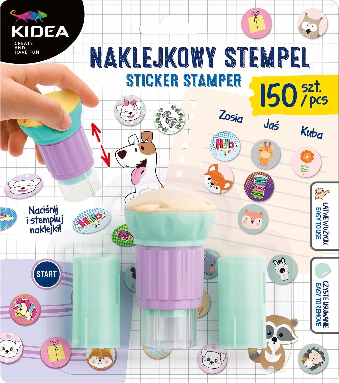 Derform STEMPEL Z NAKLEJ MIX 150SZT DERF KIDEA B/C