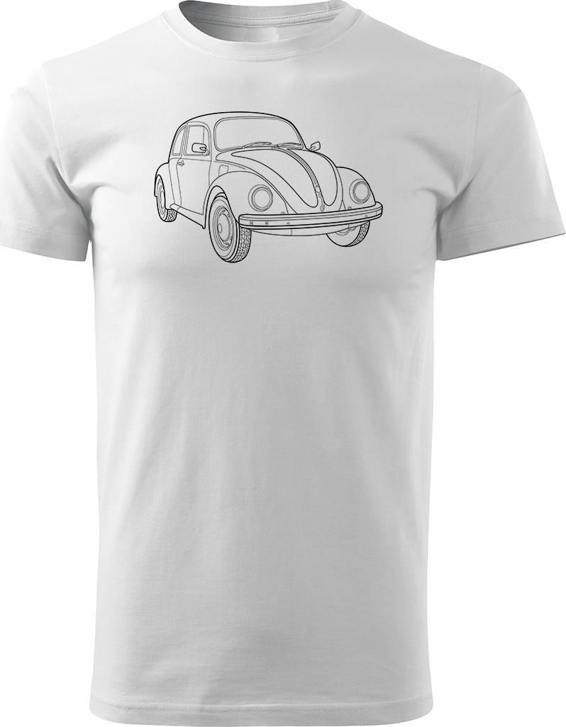 Topslang Koszulka VW Beatle garbus z samochodem garbusem męska biały REGULAR L