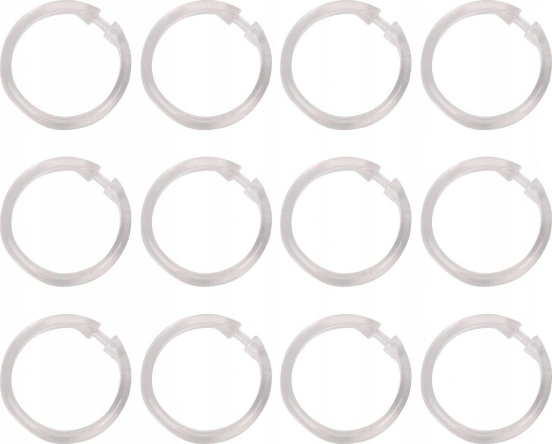 Wenko Haki do zasłony prysznicowej LARGE 12 sztuk, kolor transparentny, Wenko