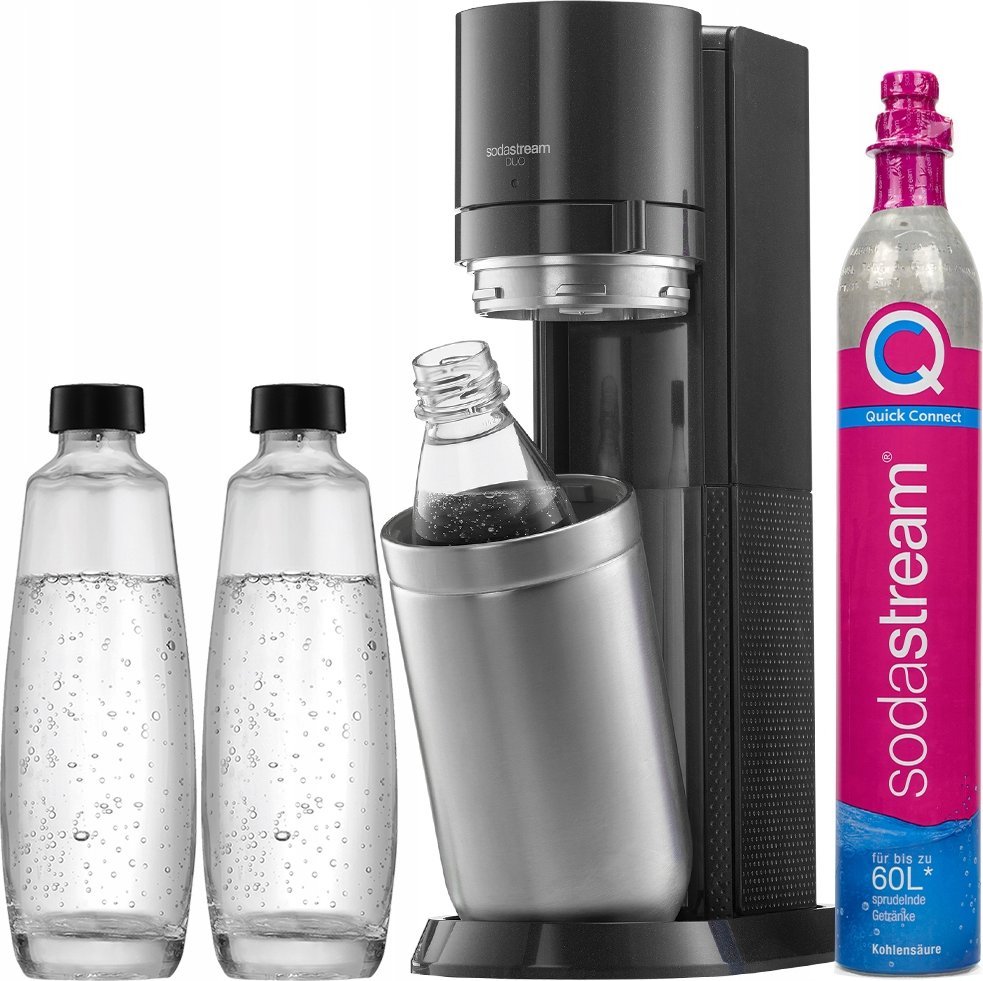 Saturator Sodastream Duo + 3 butelki + gaz Czarny
