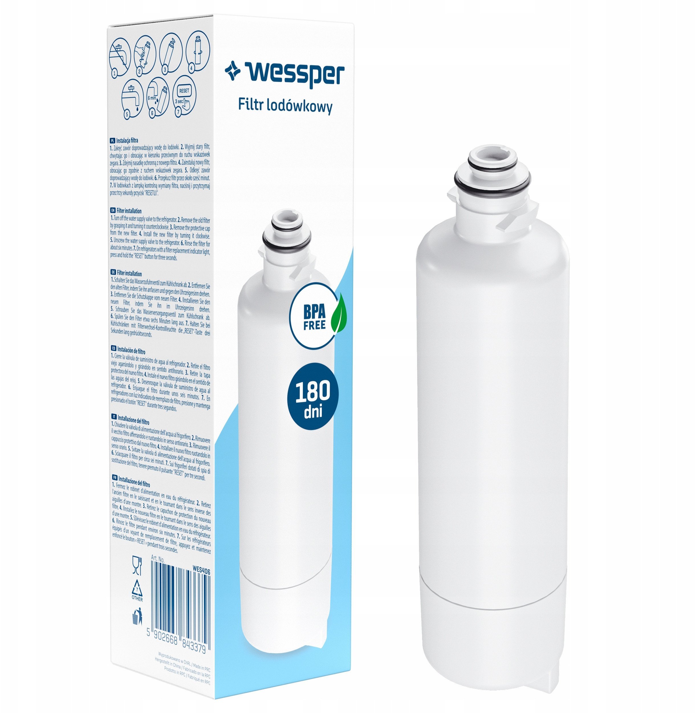 Filtr wody do lodówek Bosch, Siemens, Gaggenau, Neff (WES406)