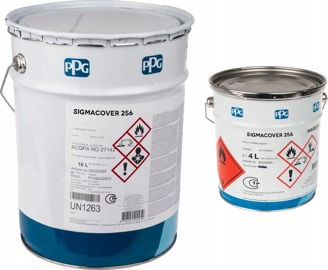 Farba okrętowa Sigmacover 256 podkład grunt epoksydowy do betonu stali 20l