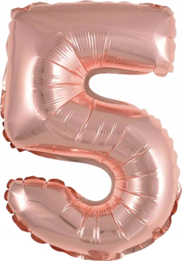 AMSCAN Balon foliowy mini cyfra 5 różowe złoto 25,5x40cm 9909693