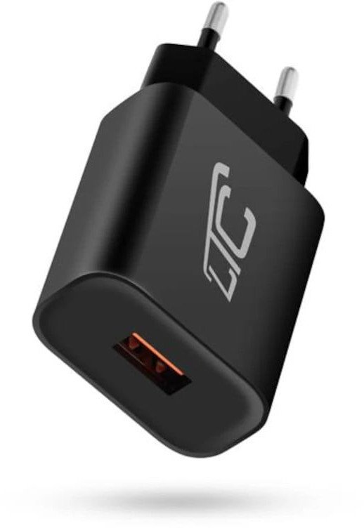 Ładowarka sieciowa LTC LXQC22, USB-A 3A QC 3.0 18W, czarna
