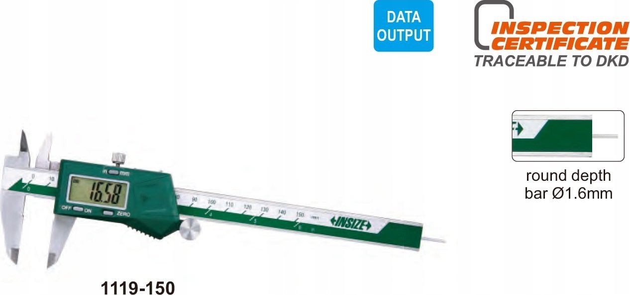 Insize SUWMIARKA 150 CYFR. 6 3V/RD1.6 ROLKA