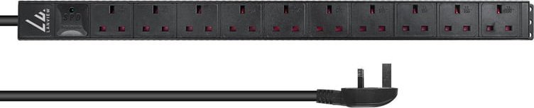 Kabel zasilający Lanview Lanview LVR-3MUK-SPD-UK10 rozdzielacz zasilania PDU 8 x gniazdo sieciowe 1.4U Czarny
