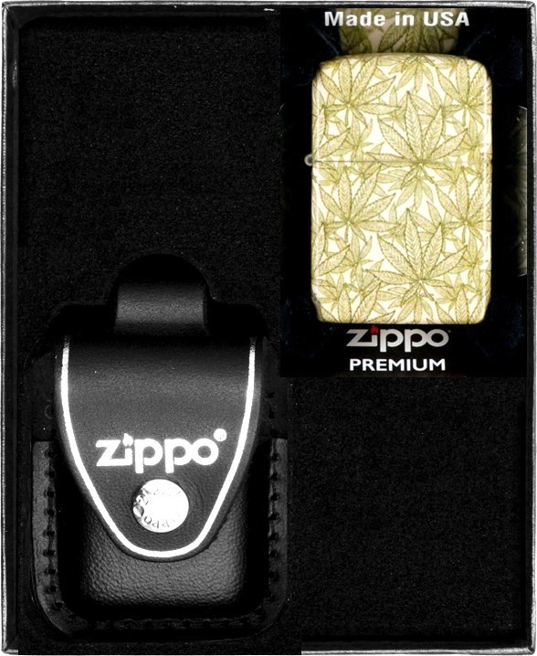 Zestaw ZIPPO Zapalniczka CANNABIS DESIGN Prezentowy No3
