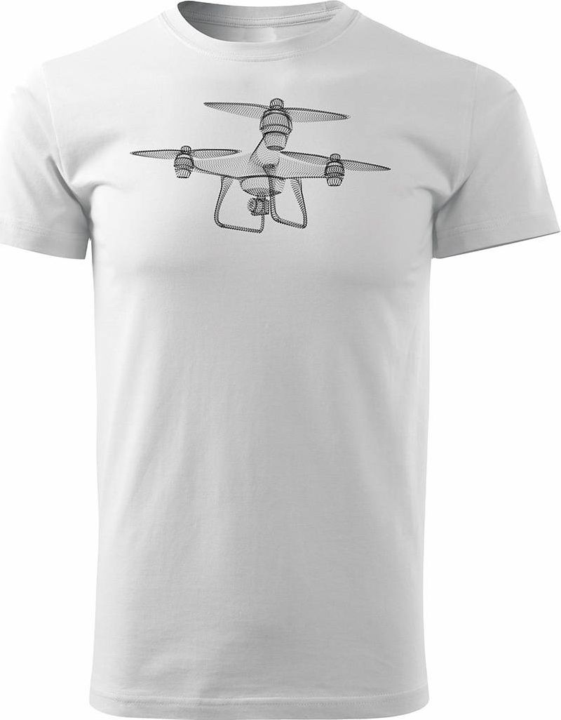 Topslang Koszulka z dronem dron drone quadrocopter męska biała REGULAR XL