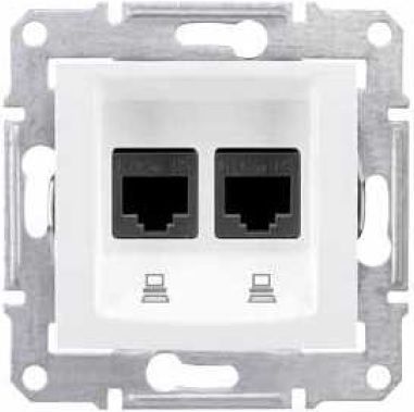 Schneider Electric Sedna Gniazdo biały podwójne komp RJ45 kat.5e ekran (SDN4600121)