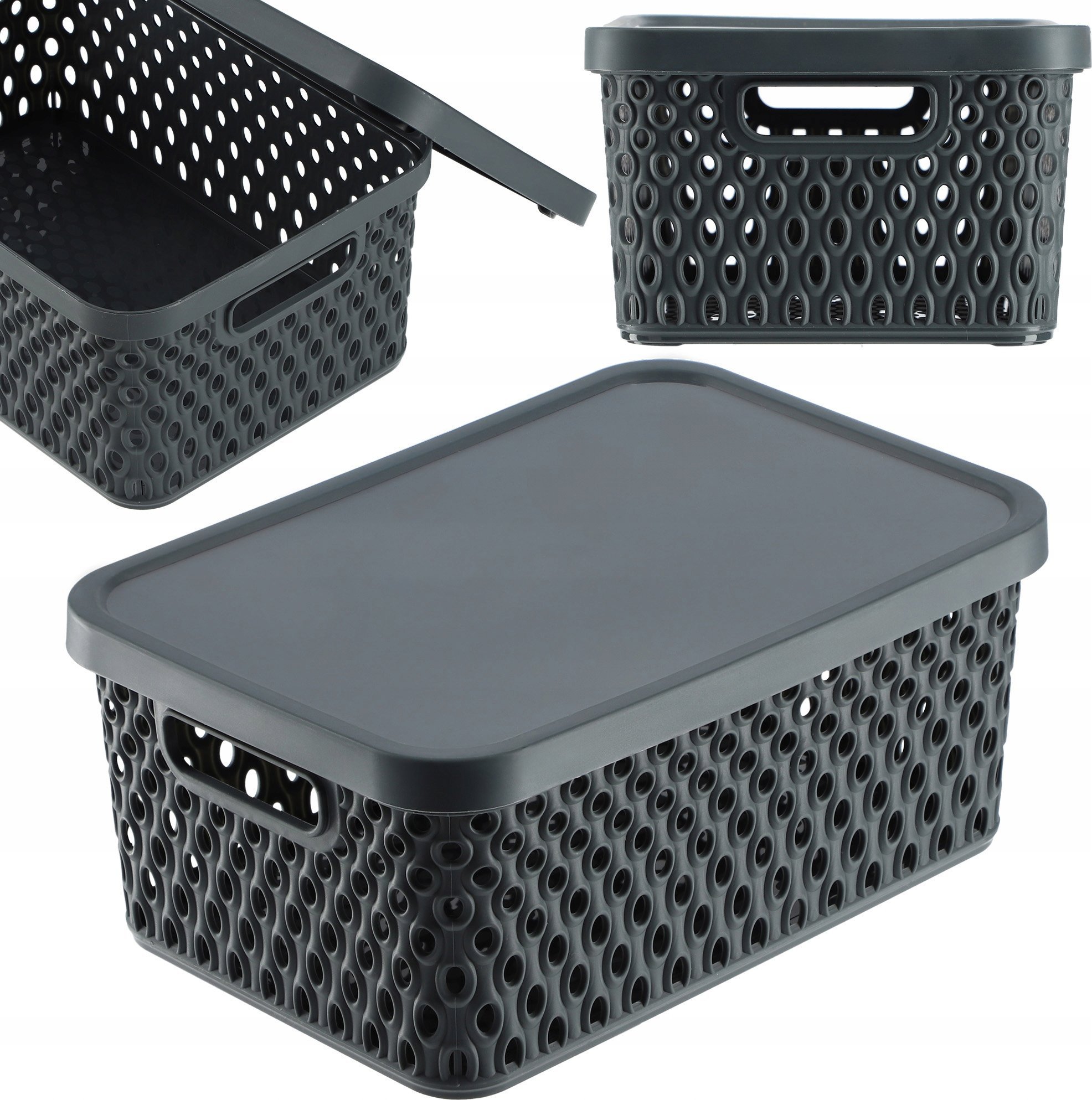 Kadax KADAX Koszyk Z Pokrywą Organizer Pojemnik Do Przechowywania Pudełko 4,5L