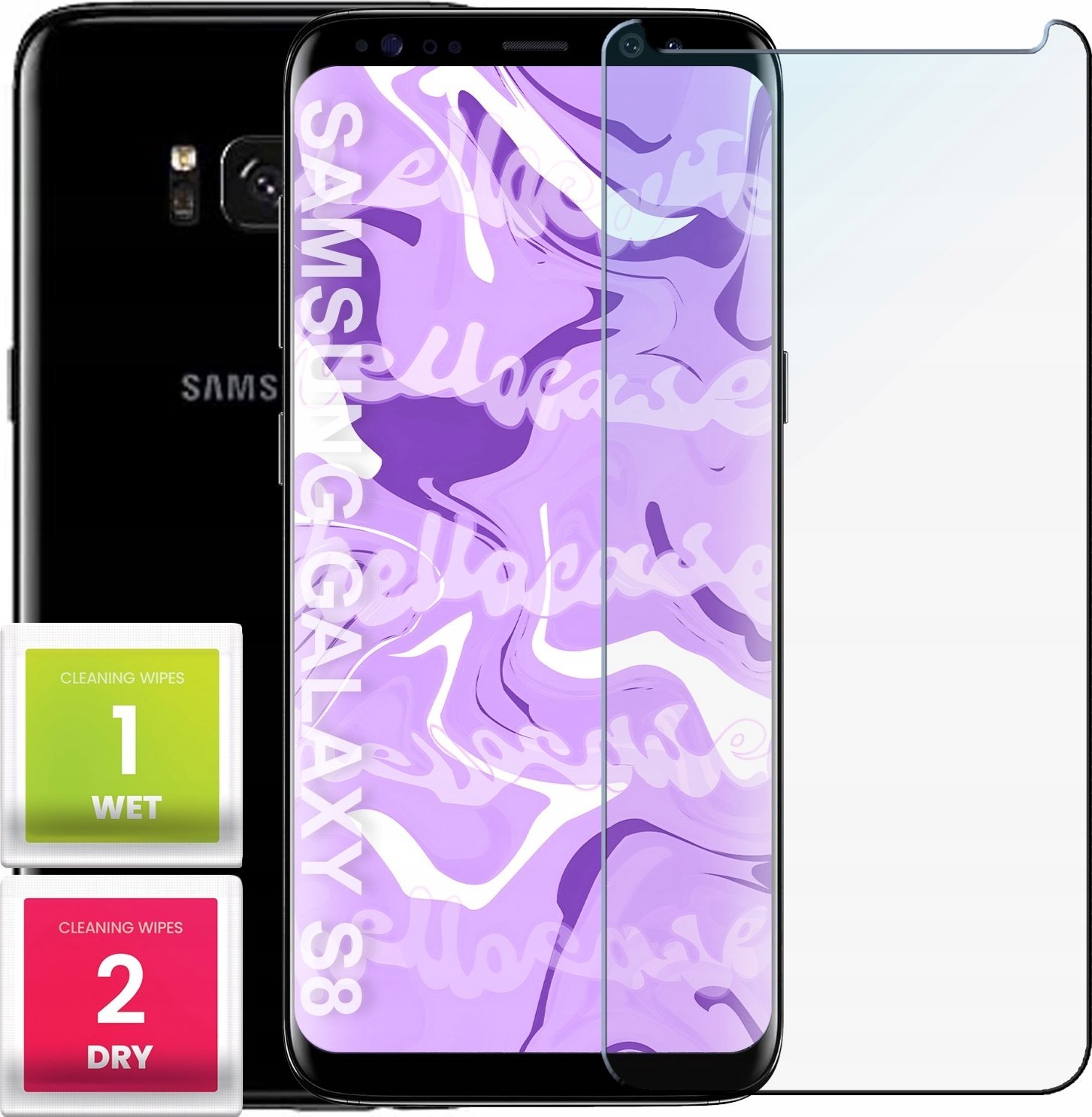 Hello Case Szkło Hartowane do Samsung Galaxy S8 (szybka 9H, płaskie 2.5D, ochronne)