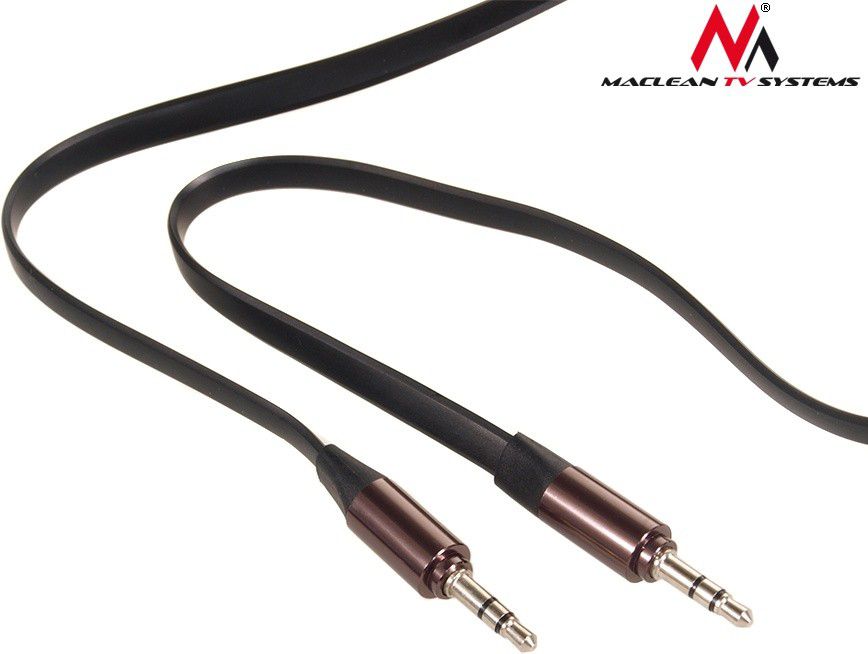 Kabel Maclean Jack 3.5mm - Jack 3.5mm 2m czarny brązowy (MCTV-695 B)