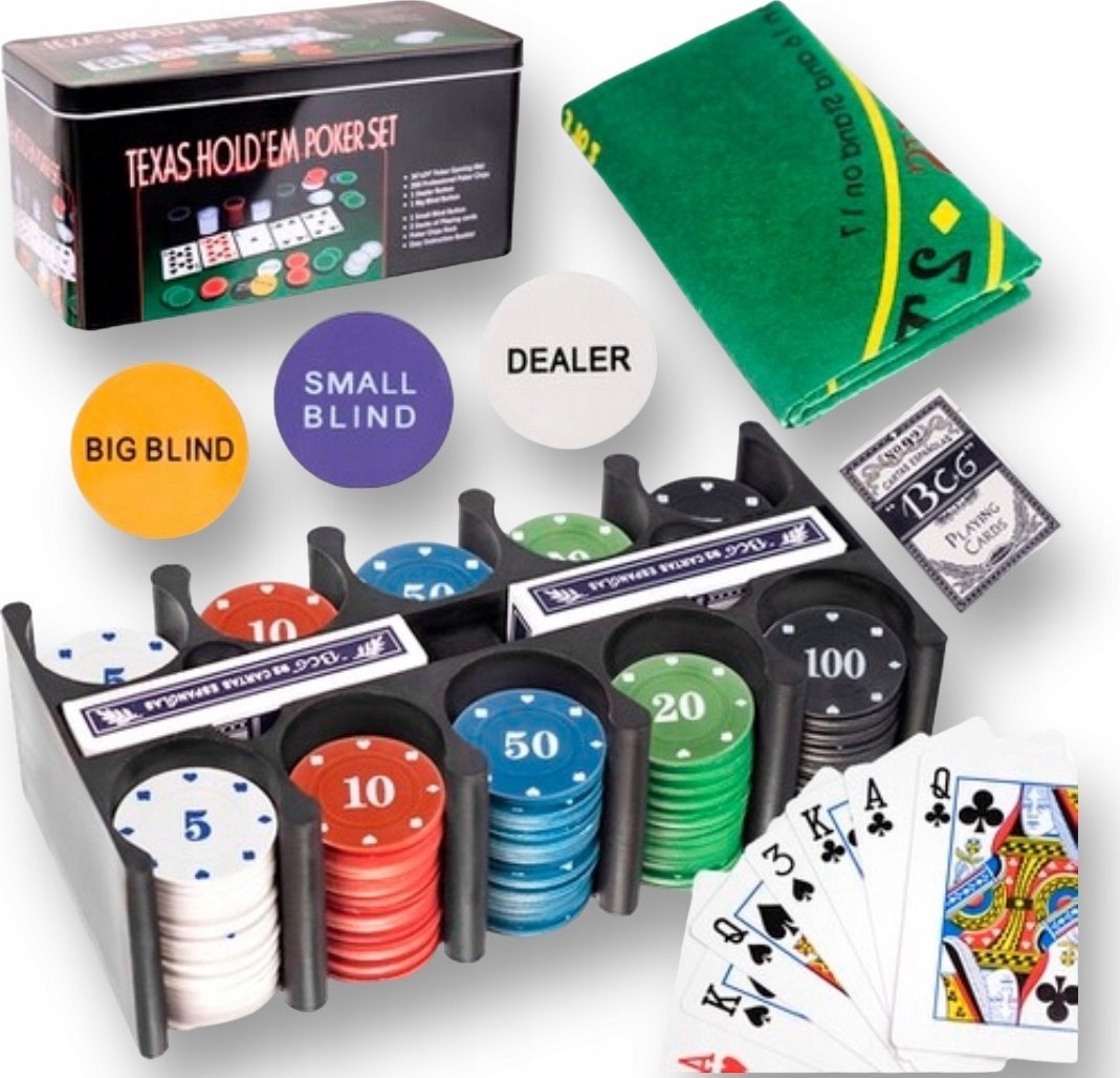 Zestaw do Gry w Pokera 200 Żetonów