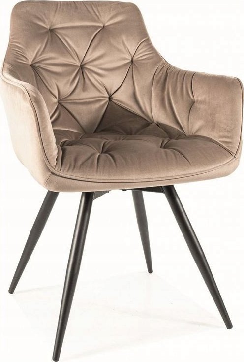 Signal Krzesło obrotowe do salonu MANGO Velvet ciemno beżowe Signal