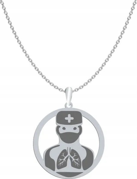 Radziszewska Jewellery Naszyjnik Pulmonolog Lekarz srebro GRAWER