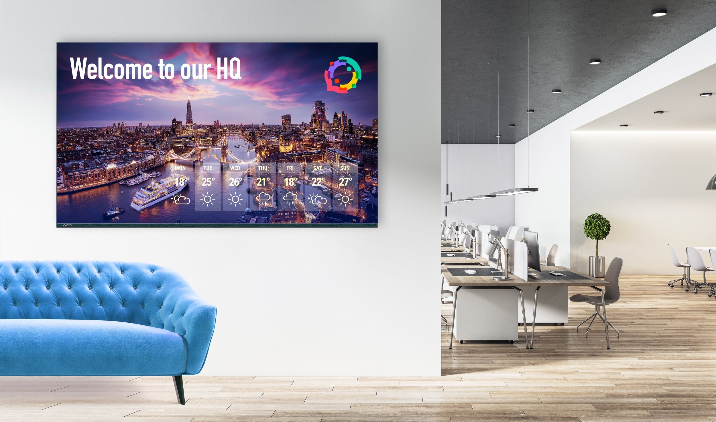 Avocor AVK-7510 - 190 cm (75") Diagonalklasse K Series LCD-Display mit LED-Hintergrundbeleuchtung - QLED - Digital Signage - Android - 4K UHD (2160p)