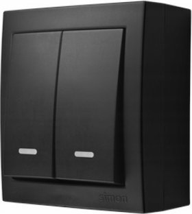 Kontakt-Simon Simon Aquaclick Łącznik świecznikowy z podświetleniem, 10 AX, 250 V czarny ACW5L/49