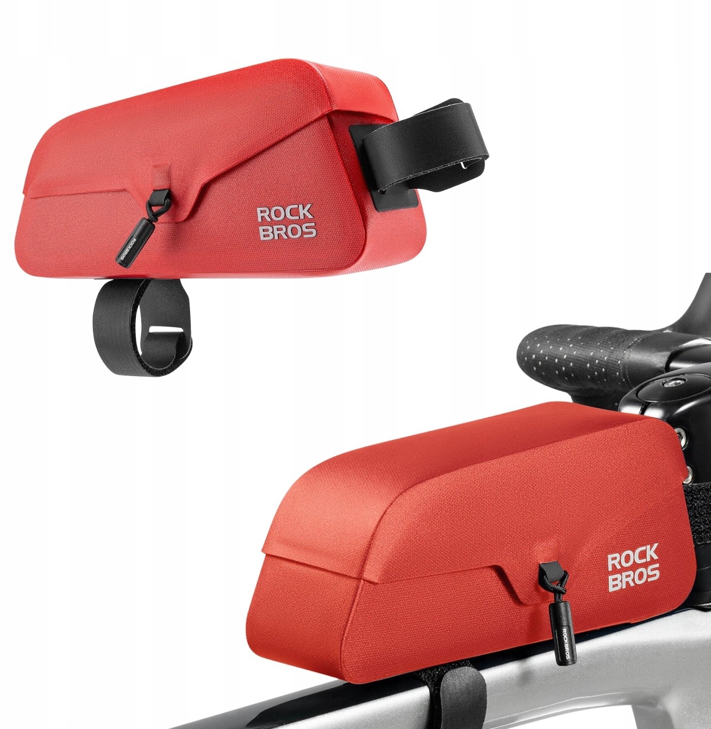 Torba rowerowa Rockbros 30120122004 na ramę wodoodporna z magnetycznym zapięciem 0,9L - czerwona
