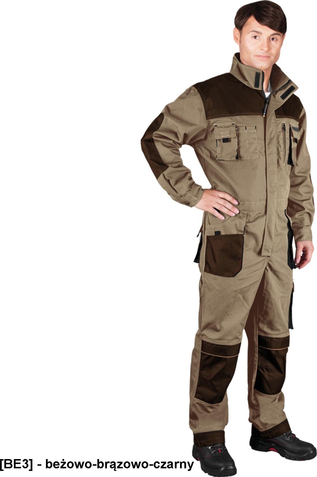R.E.I.S. LH-FMN-O - KOMBINEZON OCHRONNY - beżowo-brązowo-czarny 46