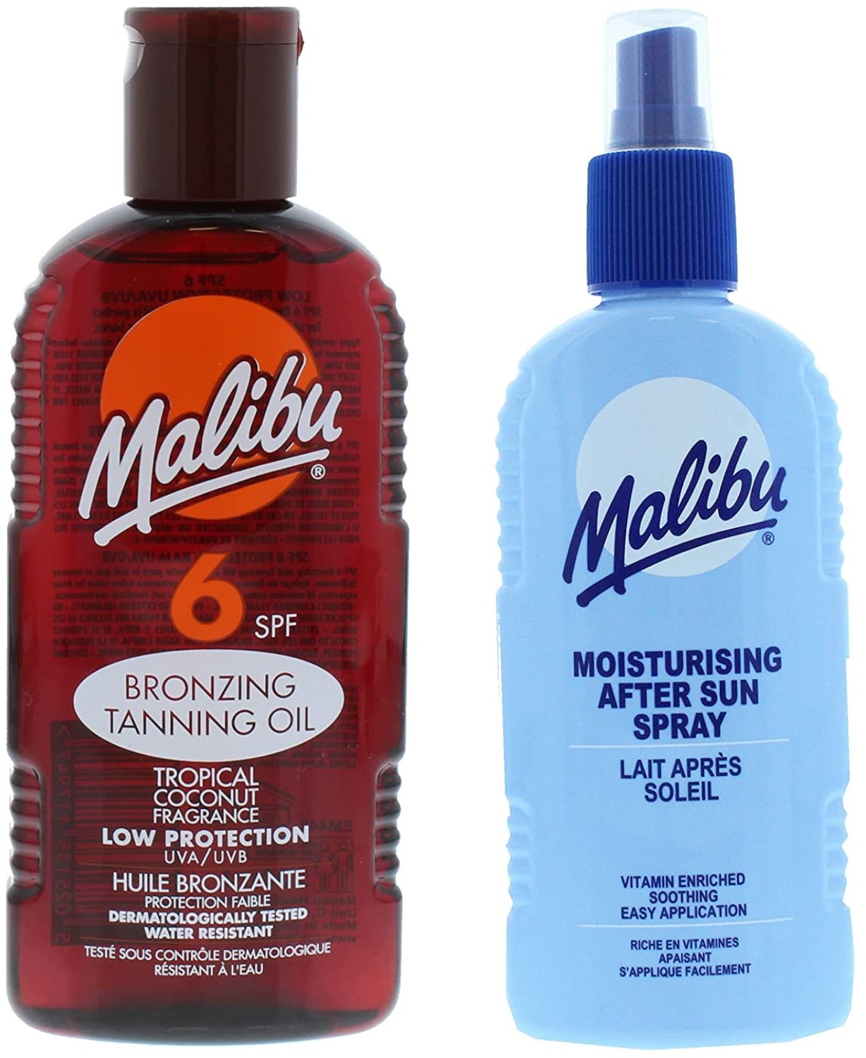 Malibu SPF6 Olejek Brązujący 200ml + Balsam W Sprayu Po Opalaniu 200ml