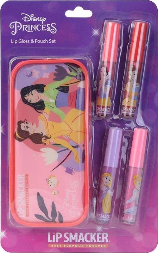 Disney Princess Lip Gloss & Pouch błyszczyki do ust 4x6ml + kosmetyczka
