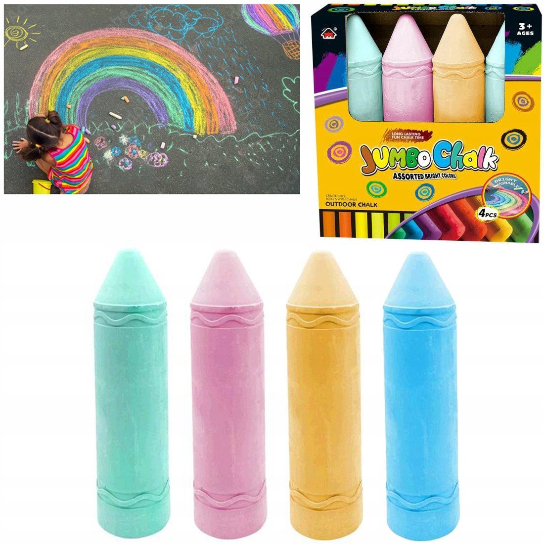 Kreda gruba jumbo kolorowa 4szt A-0884 83603