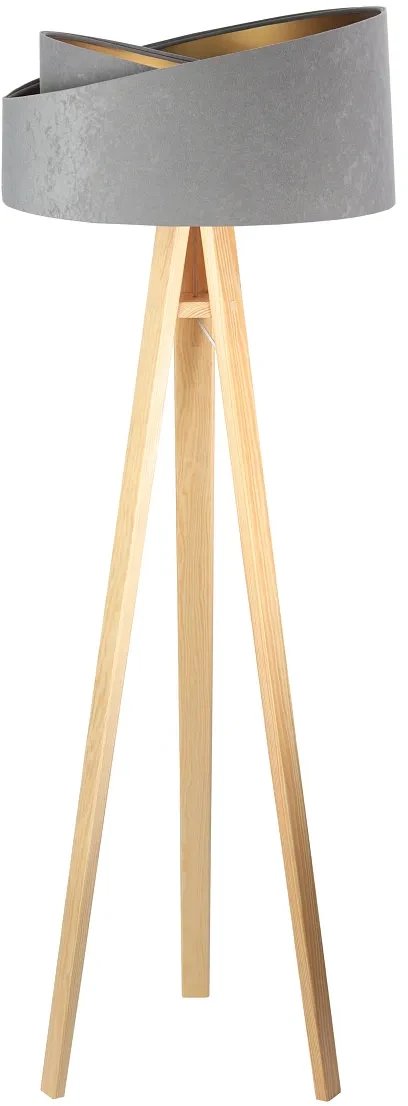 Lampa stojąca GEMSTONE szara/złota/sosna BPS KONCEPT